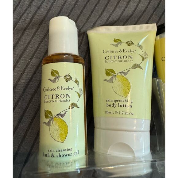 Crabtree & Evelyn Citron Gift Set Lotion Shower Gel Nails Hand Therapy New - Picture 3 of 9